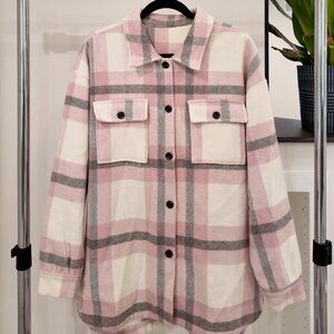 Women's Plaid Flannel Button Down Jacket